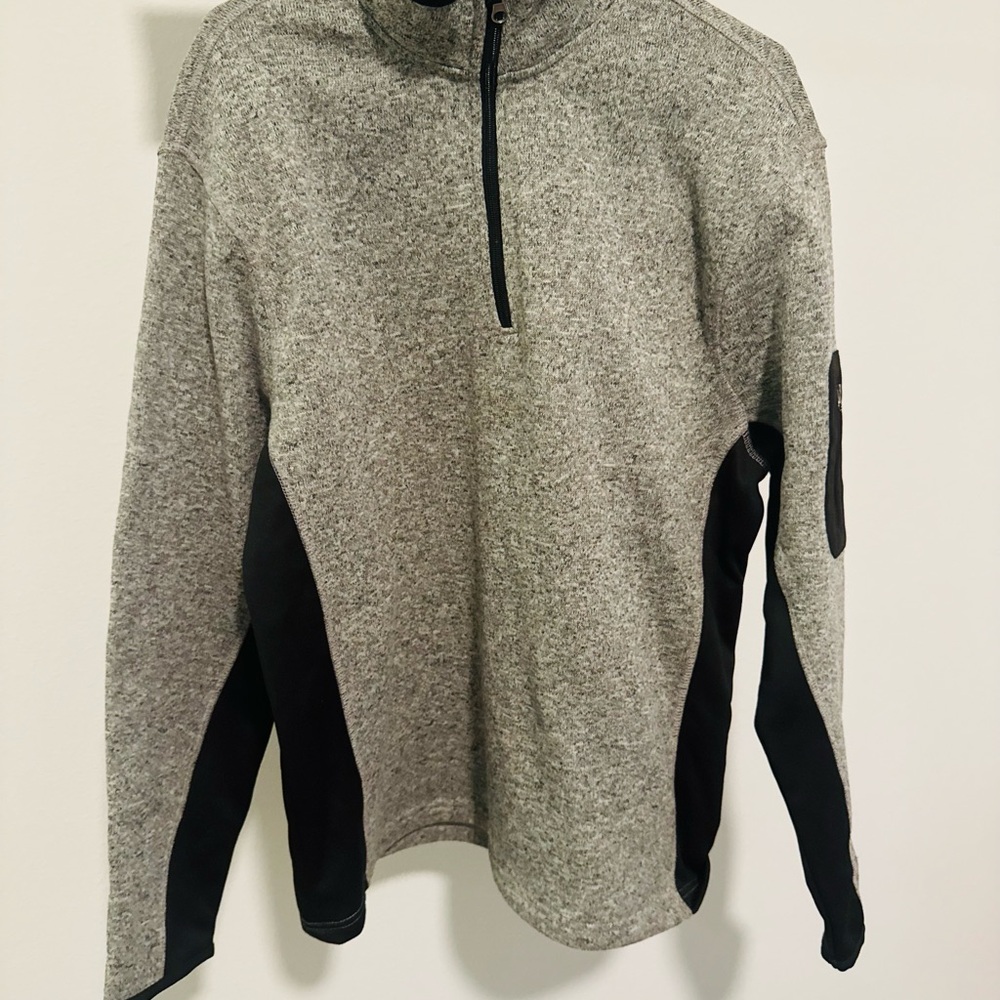 Beverly Hills Polo Club Men Grey Sweater Fleece Quarter Zip Jacket Size L❤️ - Picture 2 of 7